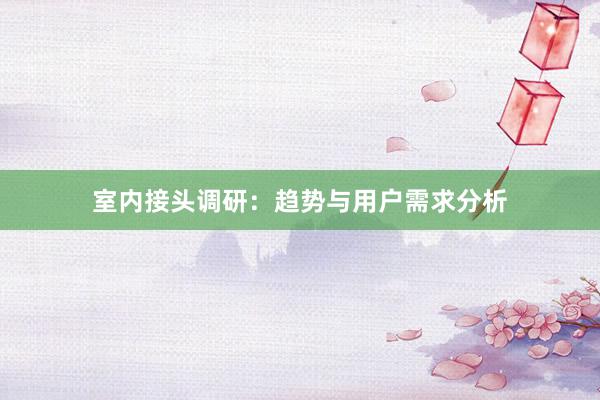 室内接头调研：趋势与用户需求分析
